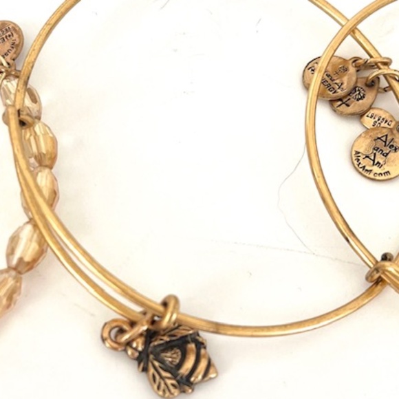 Alex and Ani set of 5 Gold bangles - Picture 5 of 7